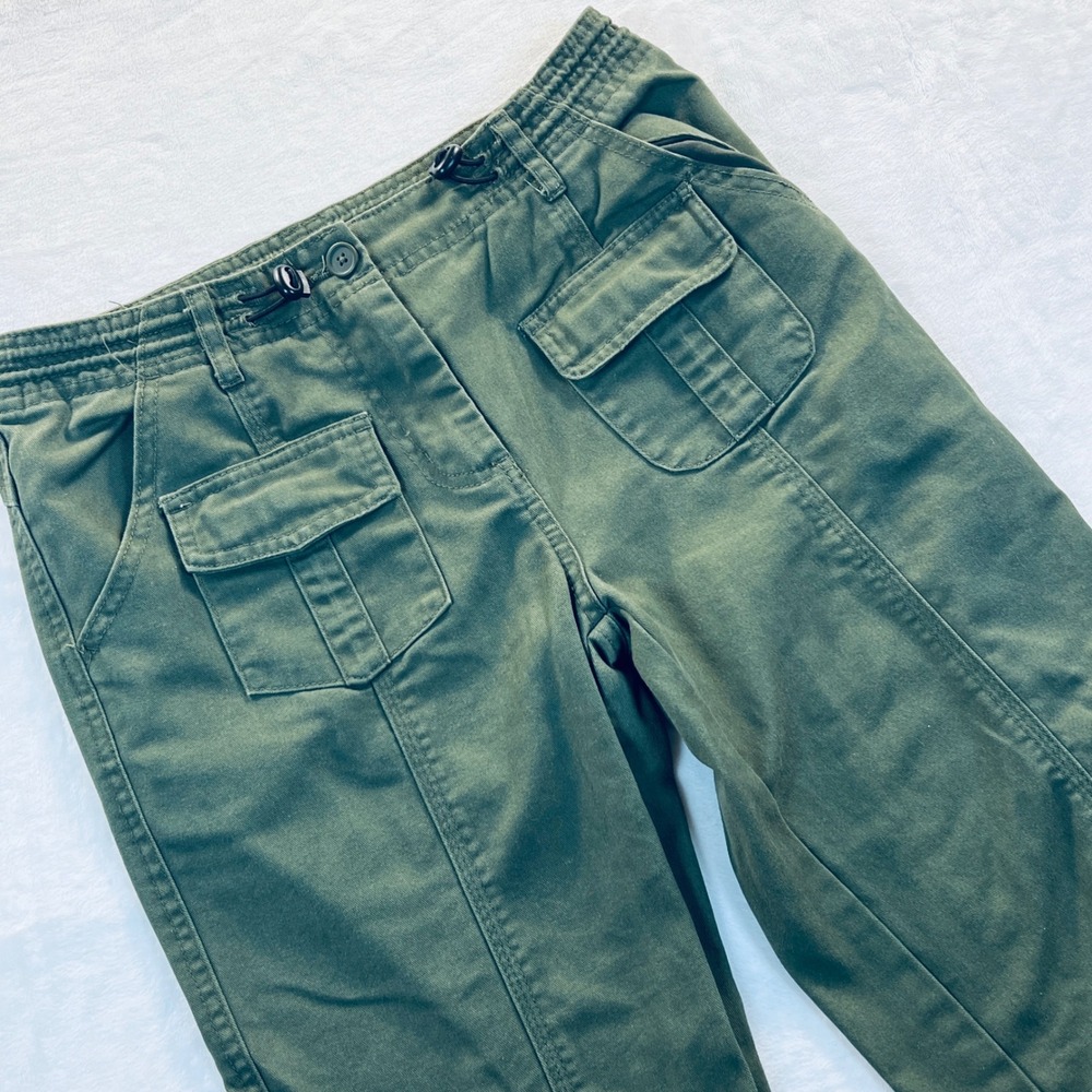 Brandy Melville Olive Green Cargo Pants Straight Leg Utility Trousers One Size